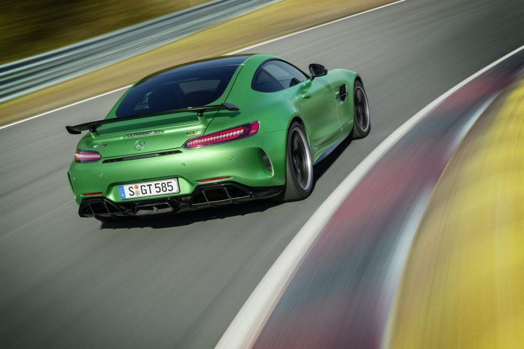 WEAPON: Mercedes-AMG GT gets a power boost to 375kW/650Nm from its twin-turbo V8, trick chassis work and plenty of aero enhancements to create the 'R' version WEAPON: Mercedes-AMG GT gets a power boost to 375kW/650Nm from its twin-turbo V8, trick chassis work and plenty of aero enhancements to create the 'R' version