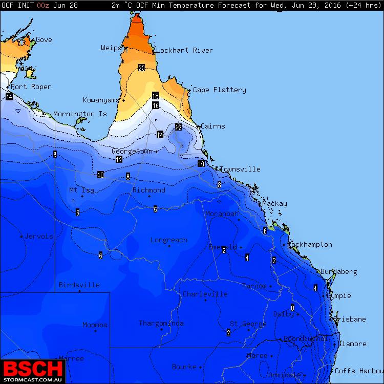 A map showing the cold front in Queensland. Photo Higgins Storm Chasing A map showing the cold front in Queensland. Photo Higgins Storm Chasing