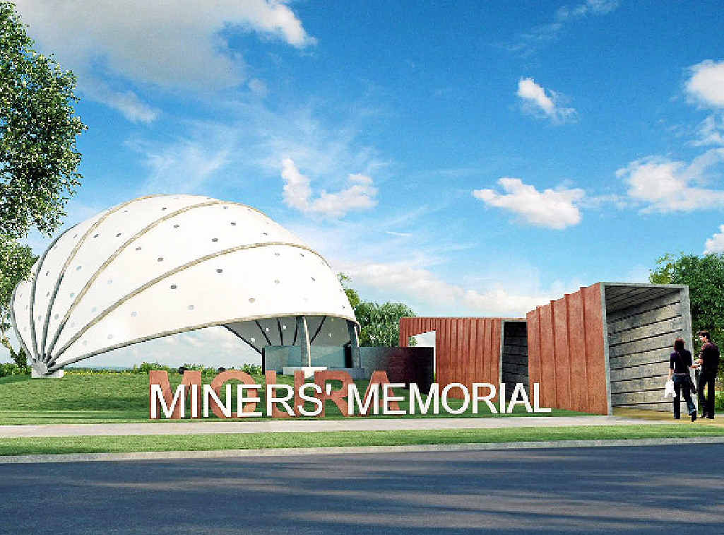SHOVEL IN DIRT: The concept photo for the entrance to Moura Miner’s Memorial. AMWU Moura committee member John Hempseed said the project had already been delayed due to a lack of funding. SHOVEL IN DIRT: The concept photo for the entrance to Moura Miner’s Memorial. AMWU Moura committee member John Hempseed said the project had already been delayed due to a lack of funding.