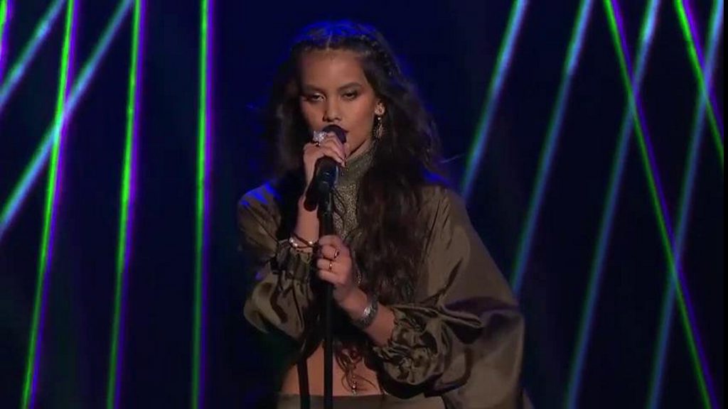 Aaliyah Warren performs Stay on The Voice semi-final. Aaliyah Warren performs Stay on The Voice semi-final.