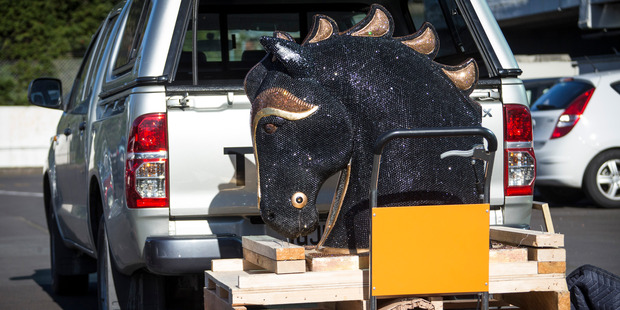 Customs and Police display a diamante-horse that contained cocaine worth an estimated street value of NZ$14 million. Photo / Jason Oxenham Customs and Police display a diamante-horse that contained cocaine worth an estimated street value of NZ$14 million. Photo / Jason Oxenham