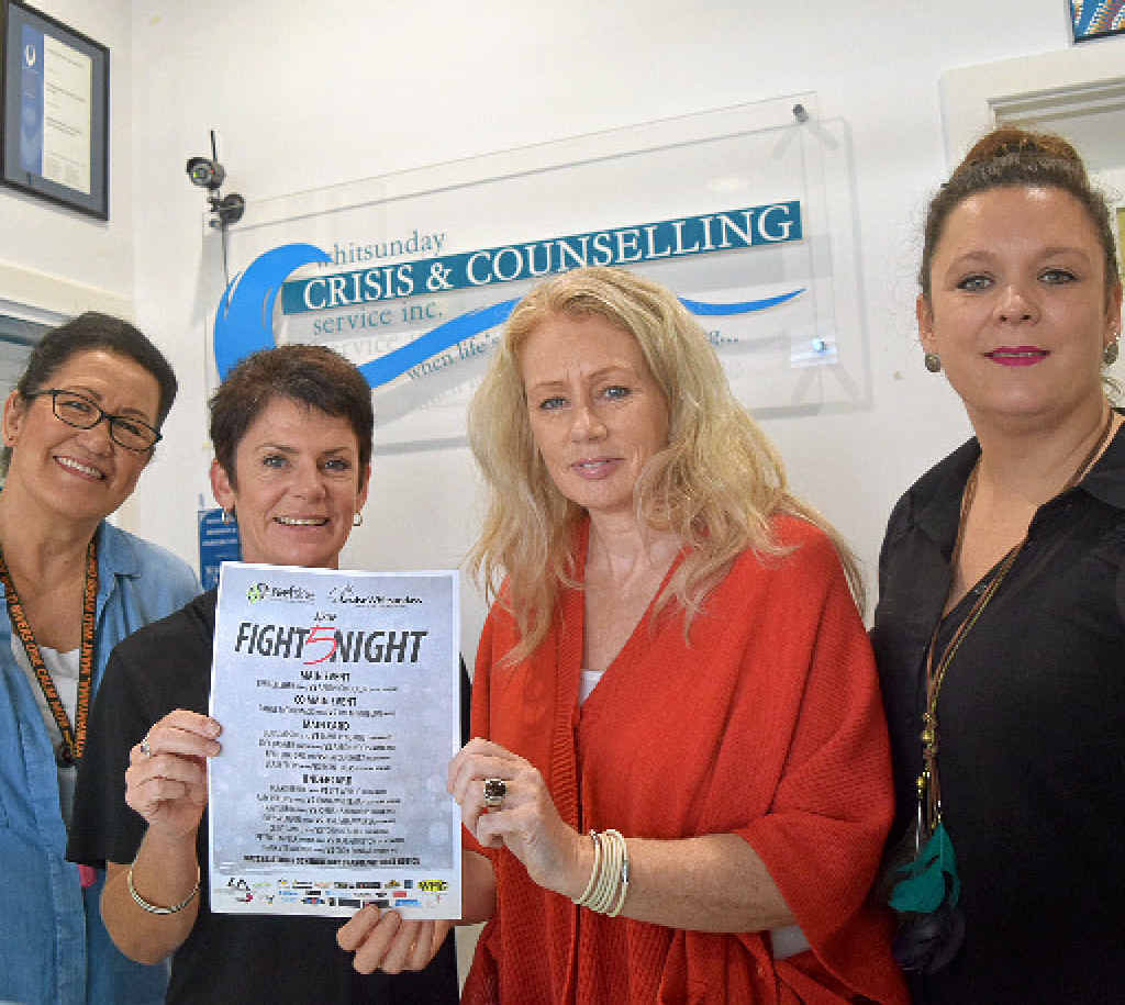 SUPPORT: The Whitsunday Counselling and Crisis Service team of Jan Waetford, Kerri Tighe, Poppy Annear and Diana Boyd are appreciative of all support. SUPPORT: The Whitsunday Counselling and Crisis Service team of Jan Waetford, Kerri Tighe, Poppy Annear and Diana Boyd are appreciative of all support.