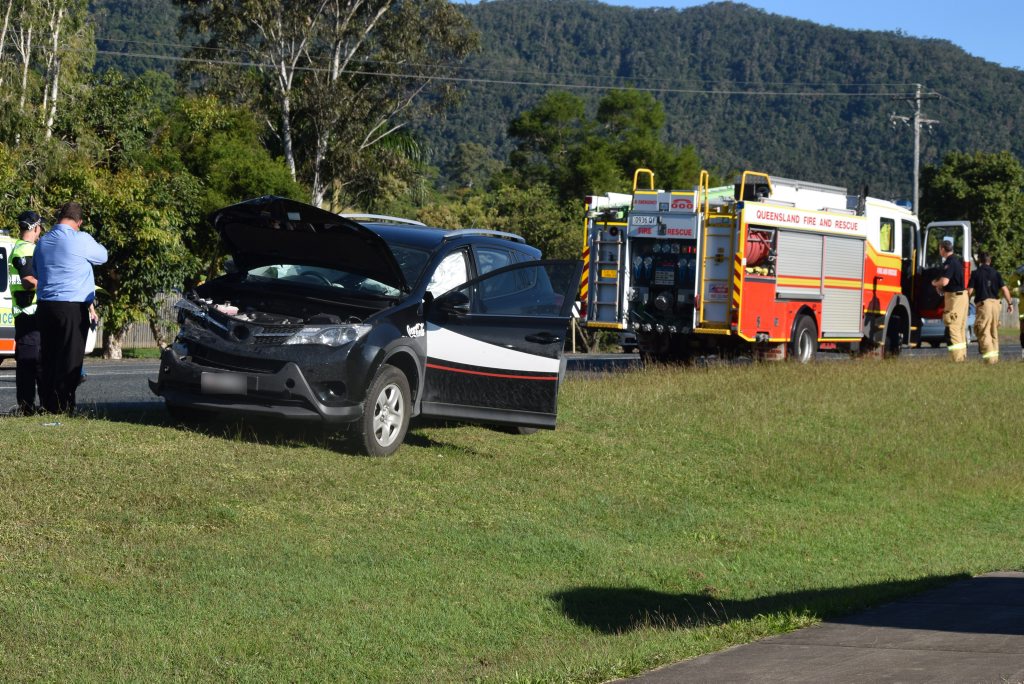 CRASH: Police, ambulance and the fire department attended the scene of a two vehicle crash on Shute Harbour Road in Cannonvale this afternoon. Photo Inge Hansen / Whitsunday Times. CRASH: Police, ambulance and the fire department attended the scene of a two vehicle crash on Shute Harbour Road in Cannonvale this afternoon. Photo Inge Hansen / Whitsunday Times.