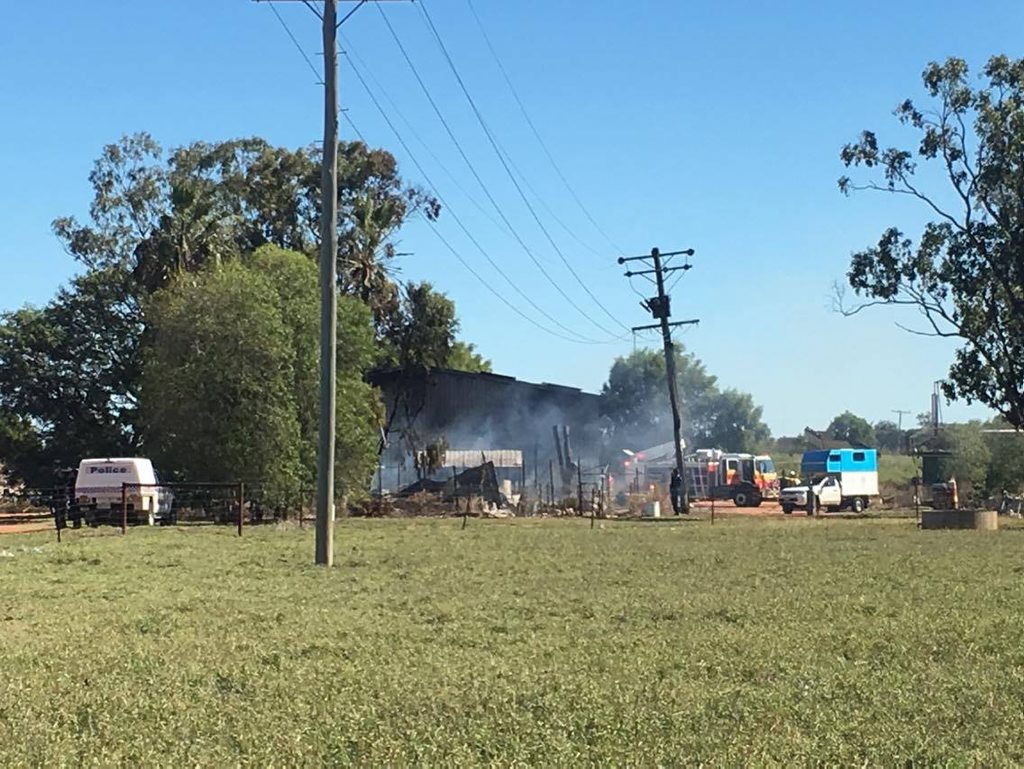 A structural fire near Emerald. Photo: Emilia Hutchinson/7 News A structural fire near Emerald. Photo: Emilia Hutchinson/7 News