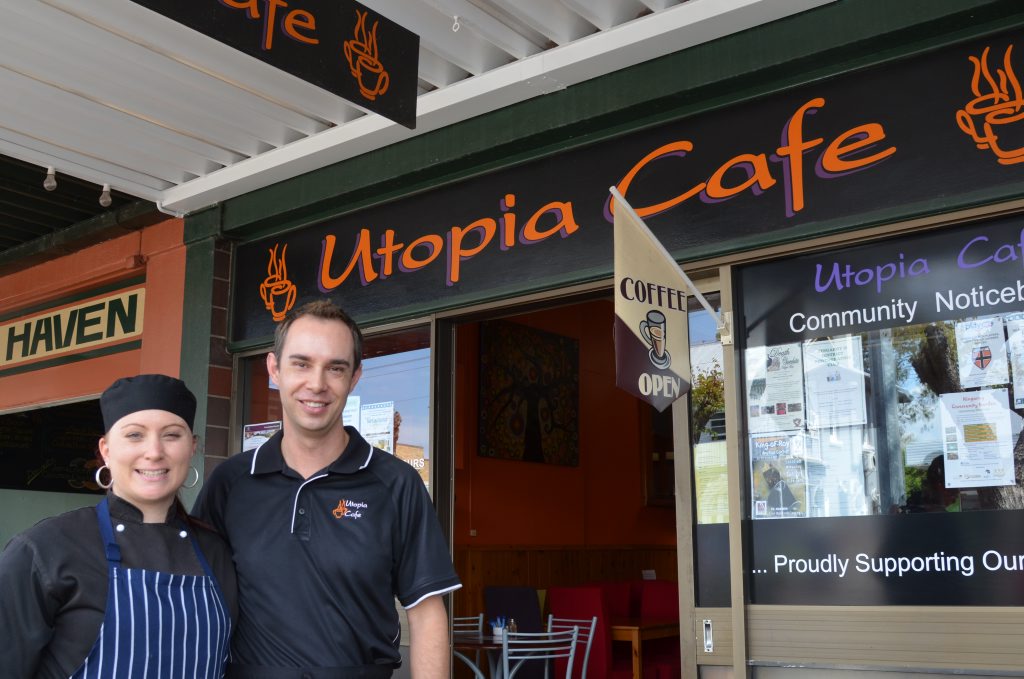 FAREWELL: Utopia Cafe chef Casey McBride and owner Wayne Evans. FAREWELL: Utopia Cafe chef Casey McBride and owner Wayne Evans.