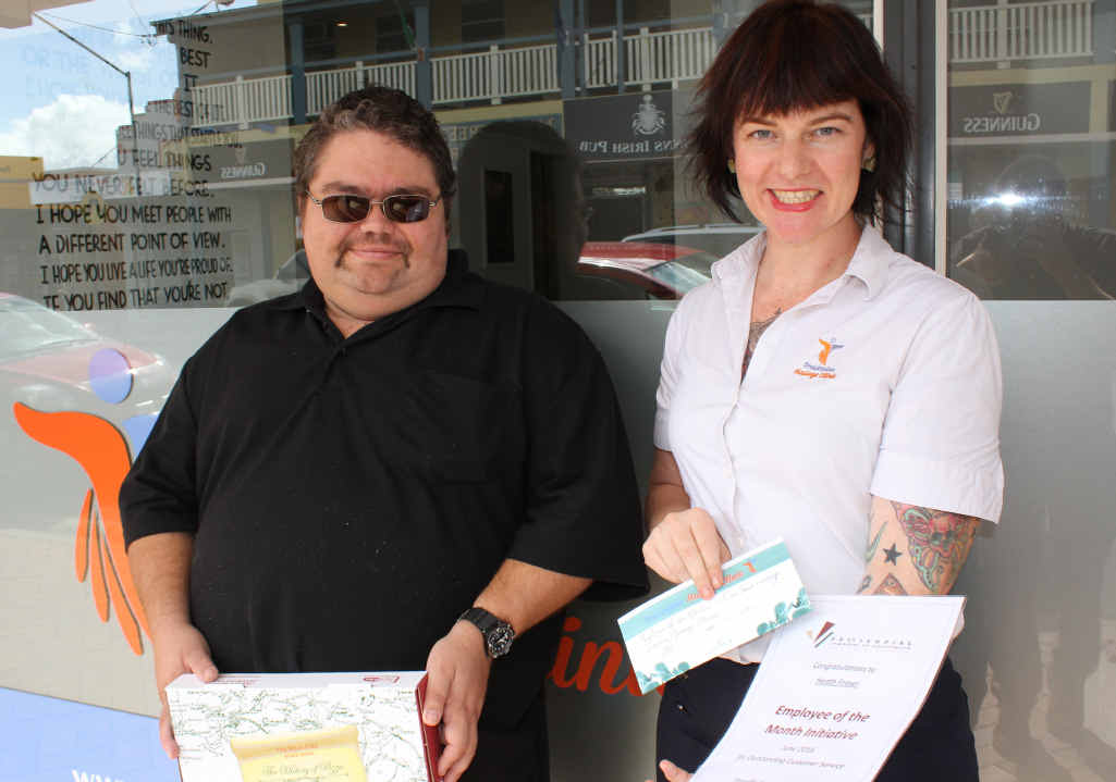 WINNER: Proserpine Chamber of Commerce employee of the month Heath Fraser with Shelley Evans of the Proserpine Massage Clinic. WINNER: Proserpine Chamber of Commerce employee of the month Heath Fraser with Shelley Evans of the Proserpine Massage Clinic.