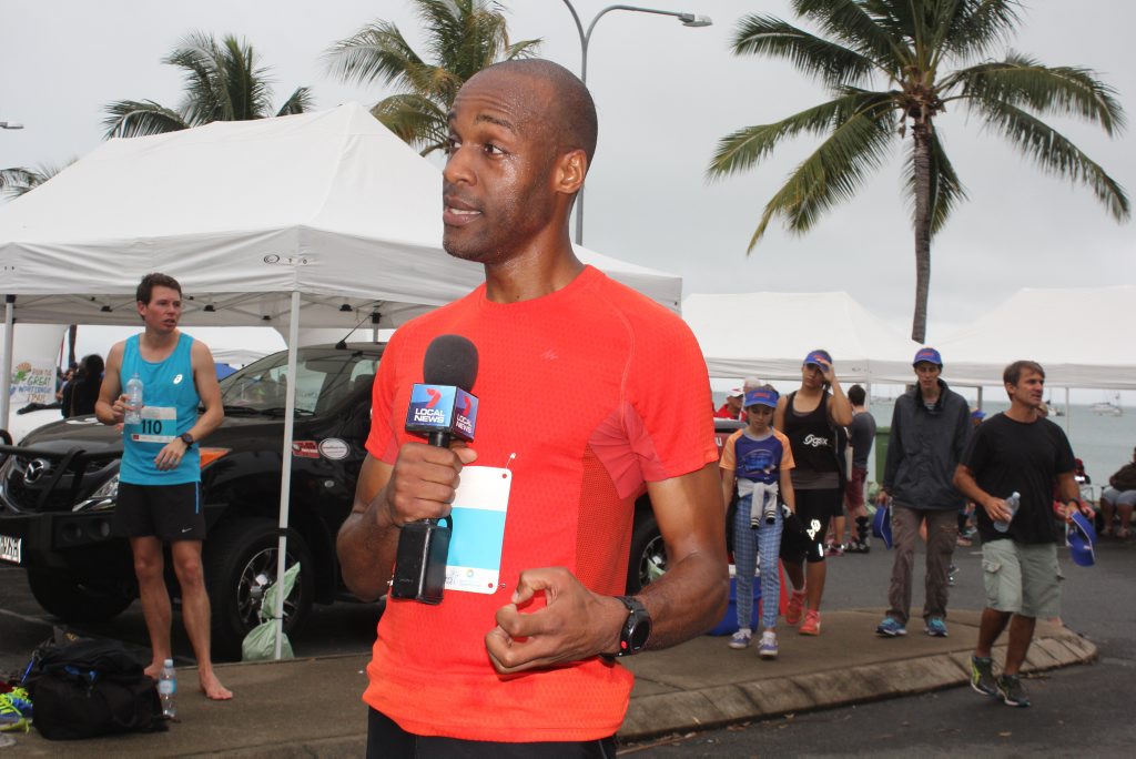 Will Palch talks to Seven News. Photo Peter Carruthers / Whitsunday Times