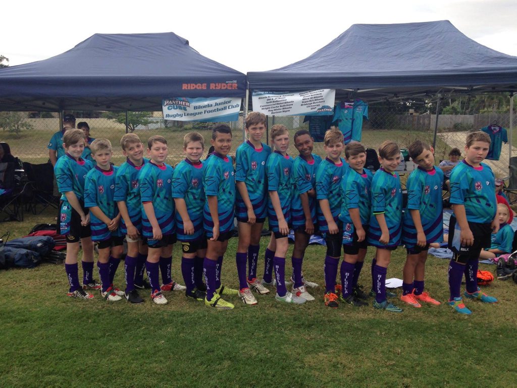 Biloela Panther Cubs under-11s ready to run out for their first match in the 2016 Laurie Spina Shield in Townsville. Photo contributed Biloela Panther Cubs under-11s ready to run out for their first match in the 2016 Laurie Spina Shield in Townsville. Photo contributed