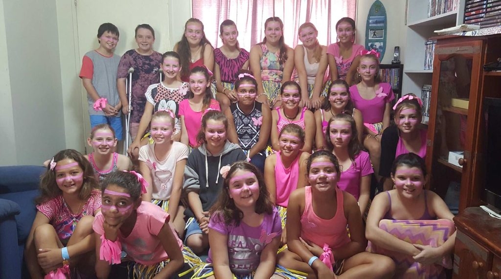 IN MEMORY: Savannah Buchan, 12, was part of a pink guard of honour at Bree Blucher's funeral. IN MEMORY: Savannah Buchan, 12, was part of a pink guard of honour at Bree Blucher's funeral.