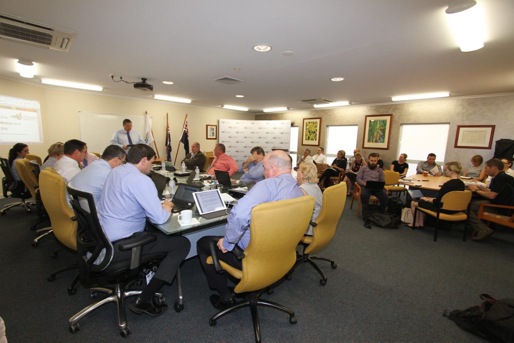 BUDGET: The Whitsunday Regional Council gathered in Proserpine while Mayor Andrew Willcox delivered the 2016/17 budget this morning. Photo Sharon Smallwood / Whitsunday Times. BUDGET: The Whitsunday Regional Council gathered in Proserpine while Mayor Andrew Willcox delivered the 2016/17 budget this morning. Photo Sharon Smallwood / Whitsunday Times.