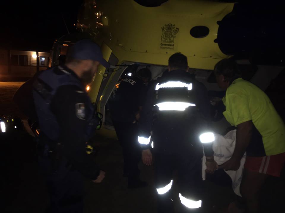 The injured paramedic is airlifted off Fraser Island The injured paramedic is airlifted off Fraser Island