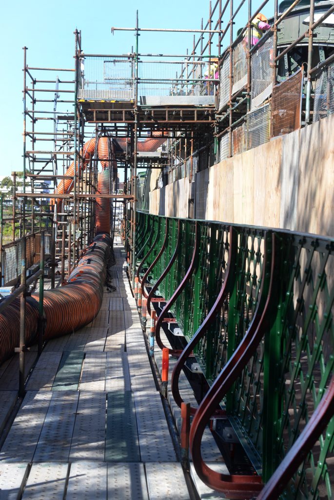 FRESH COAT: The repair and repainting of the Burnett Traffic Bridge.