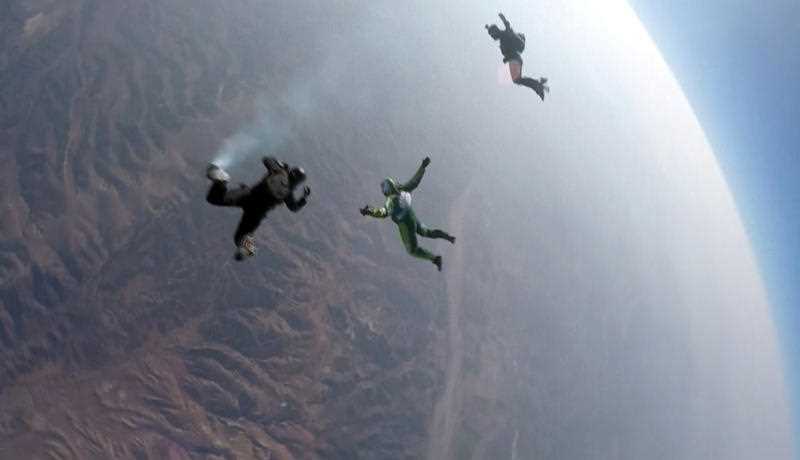 Aikins made history Saturday when he became the first person to leap without a parachute and land in a net instead. Aikins made history Saturday when he became the first person to leap without a parachute and land in a net instead.
