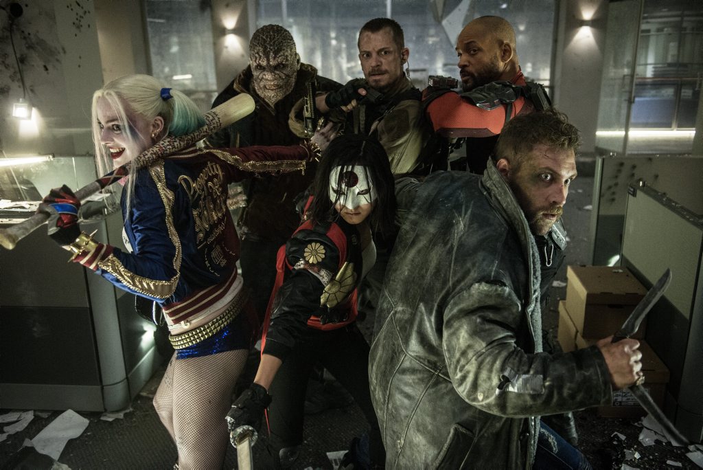 Back from left, Adewale Akinnuoye, Joel Kinnaman, Will Smith and, front from left, Margot Robbie, Karen Fukuhara and Jai Courtney in a scene from Suicide Squad. Back from left, Adewale Akinnuoye, Joel Kinnaman, Will Smith and, front from left, Margot Robbie, Karen Fukuhara and Jai Courtney in a scene from Suicide Squad.