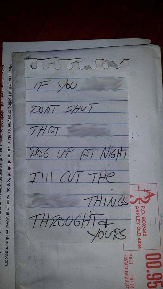 This note was discovered by a Warwick family this morning. How would you feel? This note was discovered by a Warwick family this morning. How would you feel?