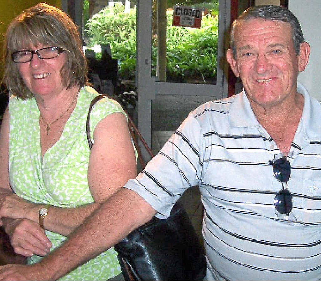 LUCKY: Cheryl Martin, who won a $1000 Flight Centre voucher in the Daily Mercury’s Bingo competition, with husband David Martin on a trip to Fiji.