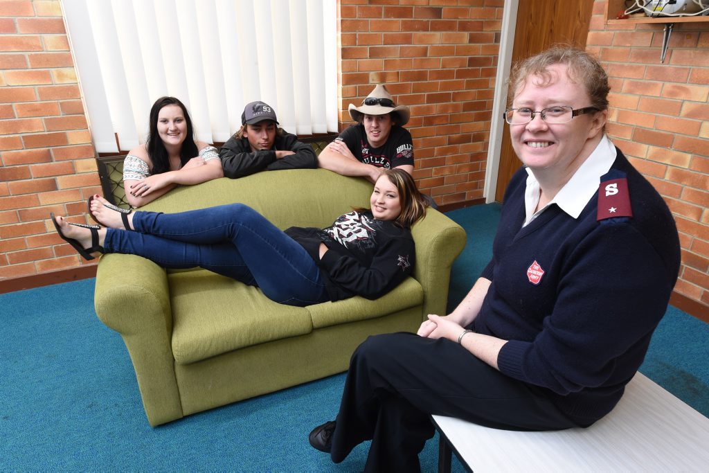 The Couch Project, on now, is raising awareness of youth homelessness. Pictured is Salvation Army Maryborough corps officer Lieutenant Adele Williams with Chelsea Lydall and (back-L) Shannon Stewart, Daniel Birch and Brodie Stewart. The Couch Project, on now, is raising awareness of youth homelessness. Pictured is Salvation Army Maryborough corps officer Lieutenant Adele Williams with Chelsea Lydall and (back-L) Shannon Stewart, Daniel Birch and Brodie Stewart.