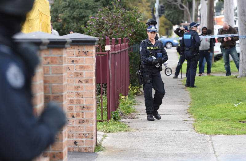 Police conduct a terror raid at a house on Ballarat Rd in Braybrook, Melbourne, Saturday, Aug. 6, 2016. Police conduct a terror raid at a house on Ballarat Rd in Braybrook, Melbourne, Saturday, Aug. 6, 2016.