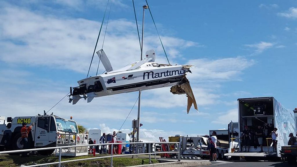 Manda Key posted this photo on Facebook of the boat being lifted from the waterPhoto: Contributed Manda Key posted this photo on Facebook of the boat being lifted from the waterPhoto: Contributed