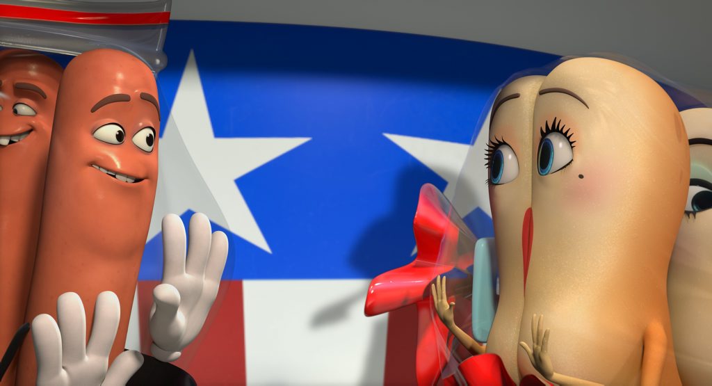 Frank (Seth Rogen) with Brenda (Kristen Wiig) in a scene from the movie Sausage Party. Frank (Seth Rogen) with Brenda (Kristen Wiig) in a scene from the movie Sausage Party.