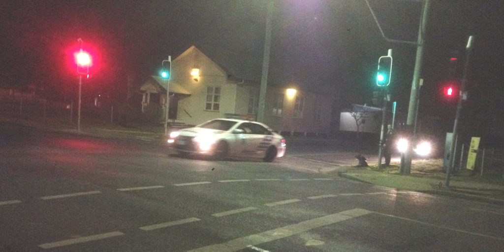 Police at the corner of Main and Haynes streets Park Avenue in search for a male who broke into the Park Avenue newsagency. Police at the corner of Main and Haynes streets Park Avenue in search for a male who broke into the Park Avenue newsagency.