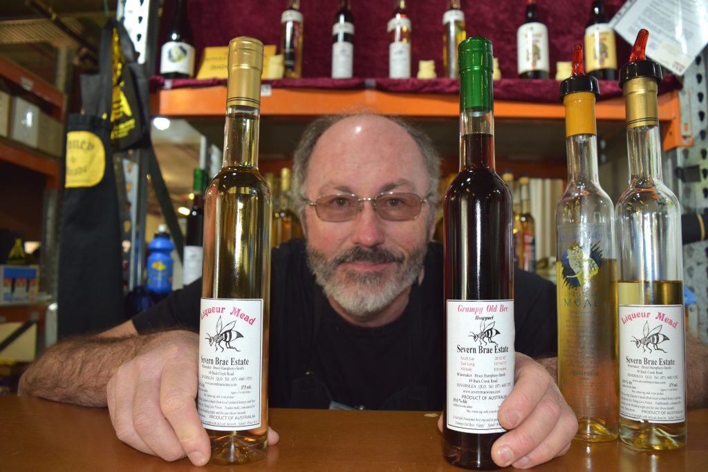 Severnlea honey mead maker Bruce Humphery-Smith had his product at Brisbane's Ekka.Photo Pamela Frost Severnlea honey mead maker Bruce Humphery-Smith had his product at Brisbane's Ekka.Photo Pamela Frost