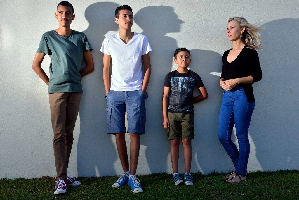 Karla with her three boys Ernest, Elih and Khaden Karla with her three boys Ernest, Elih and Khaden
