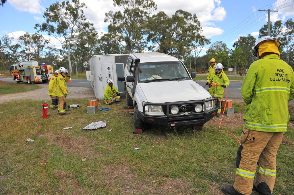 Another accident involving a caravan in Banaraby.Photo Mike Richards / The Observer Another accident involving a caravan in Banaraby.Photo Mike Richards / The Observer