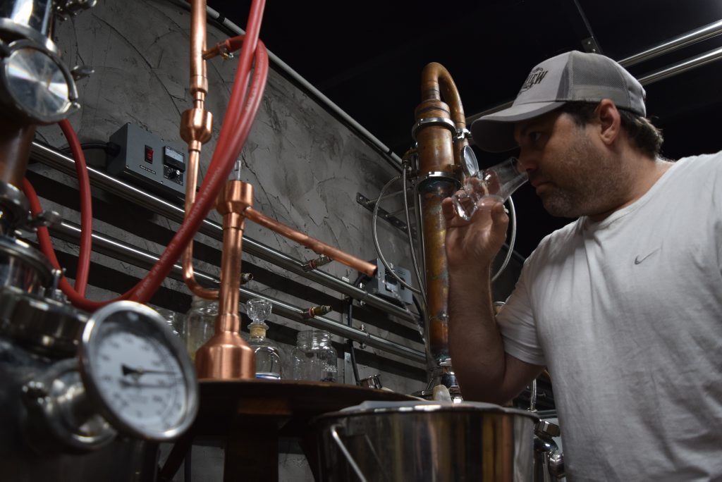 LOCAL FLAVOUR: Matthew Drane with a new batch of Waterview Heart and Soul gin. Photo: Eliza Goetze / NewsMail LOCAL FLAVOUR: Matthew Drane with a new batch of Waterview Heart and Soul gin. Photo: Eliza Goetze / NewsMail
