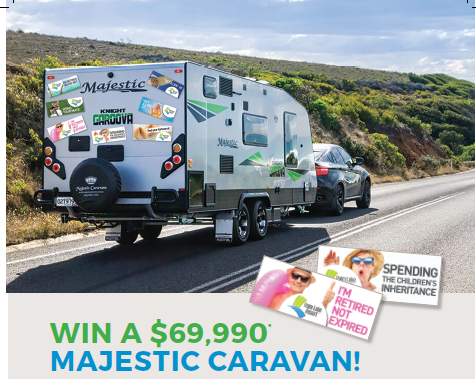 The caravan worth $69,990 which you win by entering this competition. The caravan worth $69,990 which you win by entering this competition.