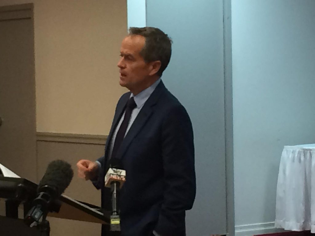 Opposition leader Bill Shorten at the community forum in Rockhampton Opposition leader Bill Shorten at the community forum in Rockhampton