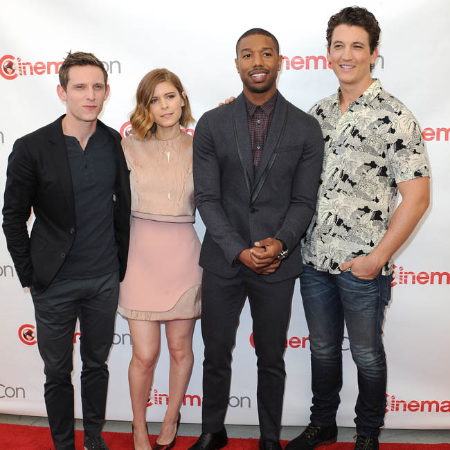Miles Teller, far right, with his Fantastic Four castmates. Miles Teller, far right, with his Fantastic Four castmates.