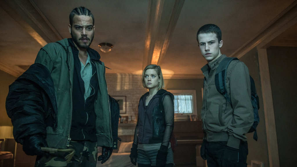 Daniel Zovatto, Jane Levy and Dylan Minnette star in a scene from Don't Breathe. Daniel Zovatto, Jane Levy and Dylan Minnette star in a scene from Don't Breathe.