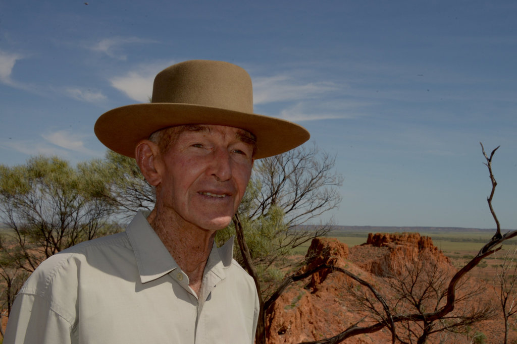 Winton grazier Charlie Phillot with Carisbrooke Station in the background.Photo: John Elliott Winton grazier Charlie Phillot with Carisbrooke Station in the background.Photo: John Elliott