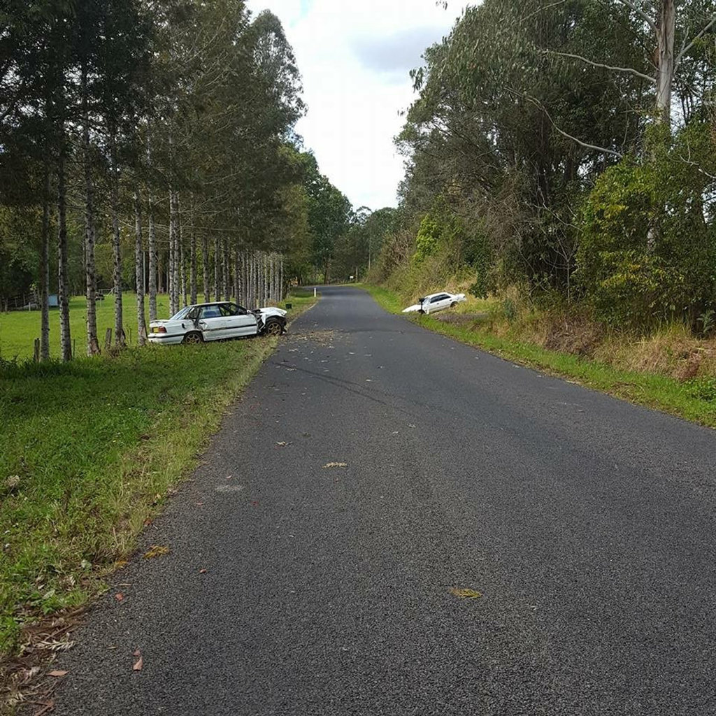Two cars written off in the space of four days on Stony Chute Road. Two cars written off in the space of four days on Stony Chute Road.