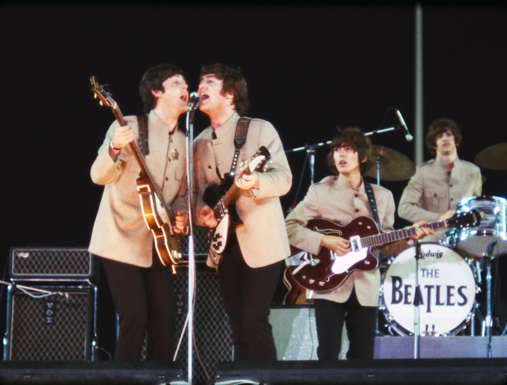 The Beatles pictured in a scene from the movie The Beatles: Eight Days a Week - The Touring Years. The Beatles pictured in a scene from the movie The Beatles: Eight Days a Week - The Touring Years.