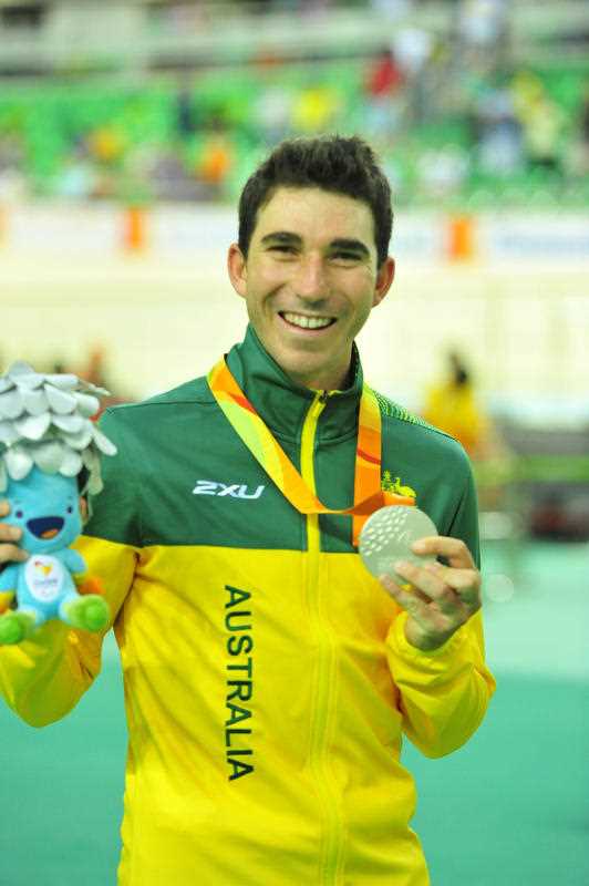Kyle Bridgwood (AUS) wins Silver in the Men's C4 4000m Individual Pursuit. Cycling- Sept. 10, 2016. Sambodromo, Rio de Janeiro, Brasil. Kyle Bridgwood (AUS) wins Silver in the Men's C4 4000m Individual Pursuit. Cycling- Sept. 10, 2016. Sambodromo, Rio de Janeiro, Brasil.