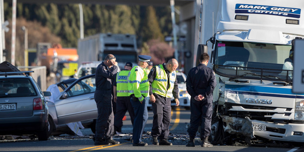 The scene of the triple fatal crash at Huntly. Photo / Brett Phibbs
The scene of the triple fatal crash at Huntly. Photo / Brett Phibbs