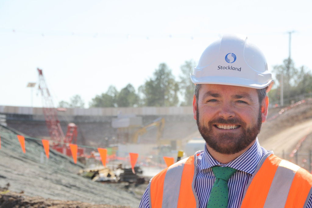 Stockland Sunshine Coast regional manager Ben Simpson at the Pearce Ave bridge as part of work taking place on the Bells Creek Arterial Road leading into Aura from the Caloundra Rd roundabout. Photo Erle Levey / Sunshine Coast Daily Stockland Sunshine Coast regional manager Ben Simpson at the Pearce Ave bridge as part of work taking place on the Bells Creek Arterial Road leading into Aura from the Caloundra Rd roundabout. Photo Erle Levey / Sunshine Coast Daily