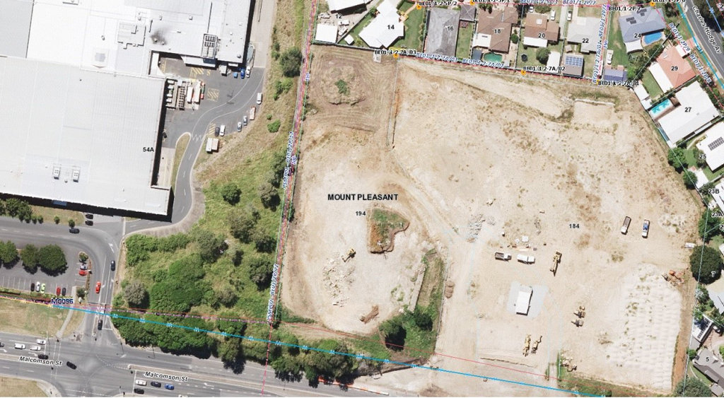 An aerial view of the development site. An aerial view of the development site.