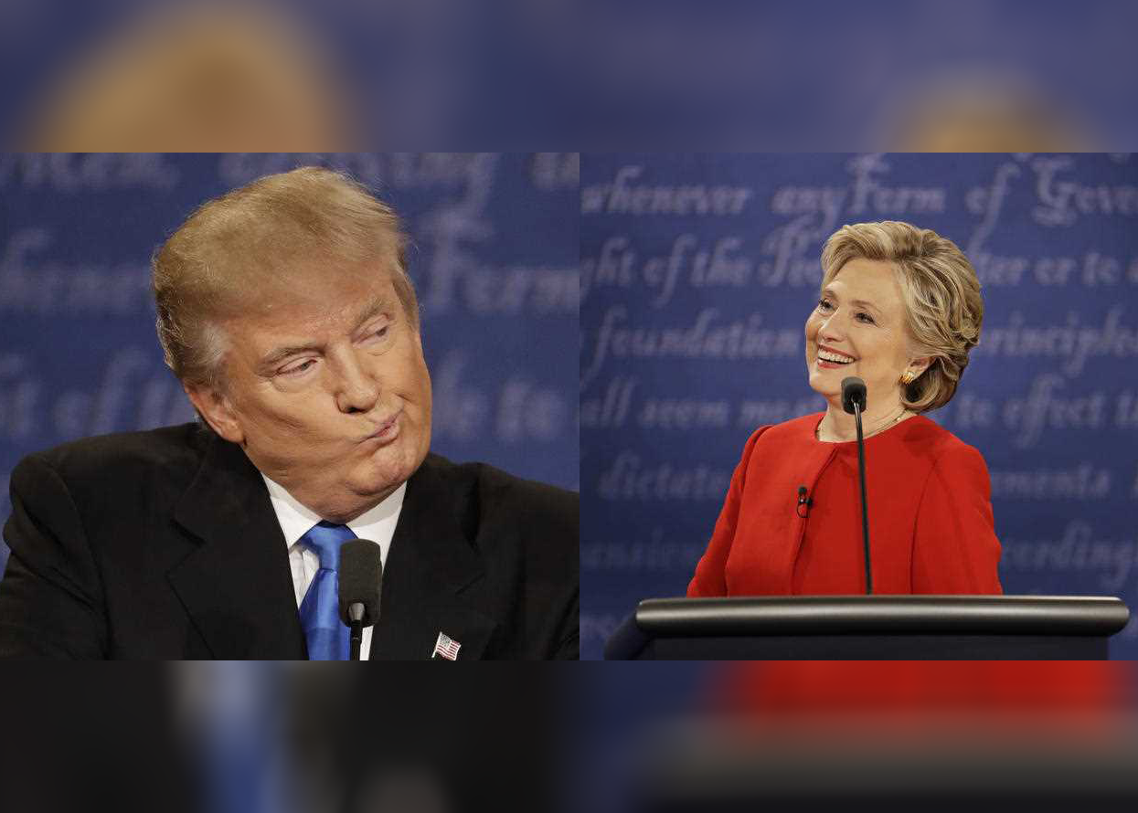 Republican presidential nominee Donald Trump listens to Democratic presidential nominee Hillary Clinton during the presidential debate Republican presidential nominee Donald Trump listens to Democratic presidential nominee Hillary Clinton during the presidential debate