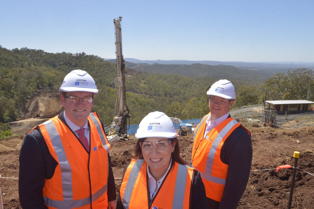John McVeigh, Leeanne Enoch and Lockyer Valley councillor Jason Cook at the Toowoomba Second Range Crossing site. John McVeigh, Leeanne Enoch and Lockyer Valley councillor Jason Cook at the Toowoomba Second Range Crossing site.