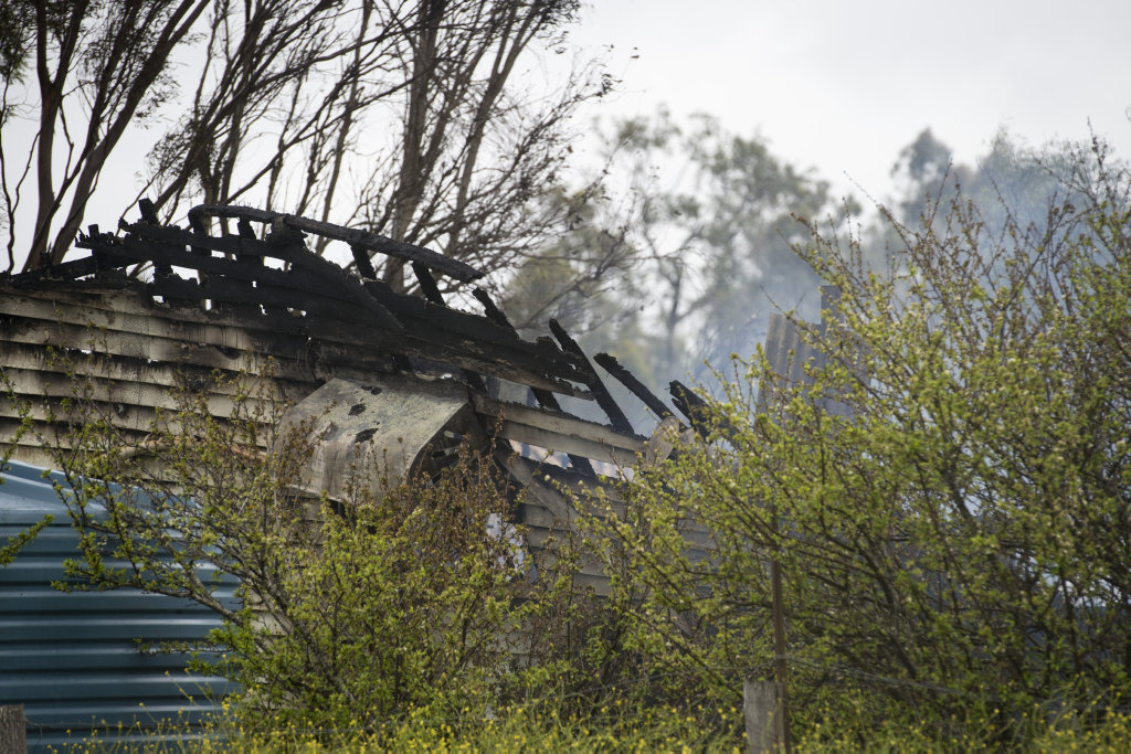 The Barron family home on Savage Rd was destroyed by fire Sunday night. The Barron family home on Savage Rd was destroyed by fire Sunday night.