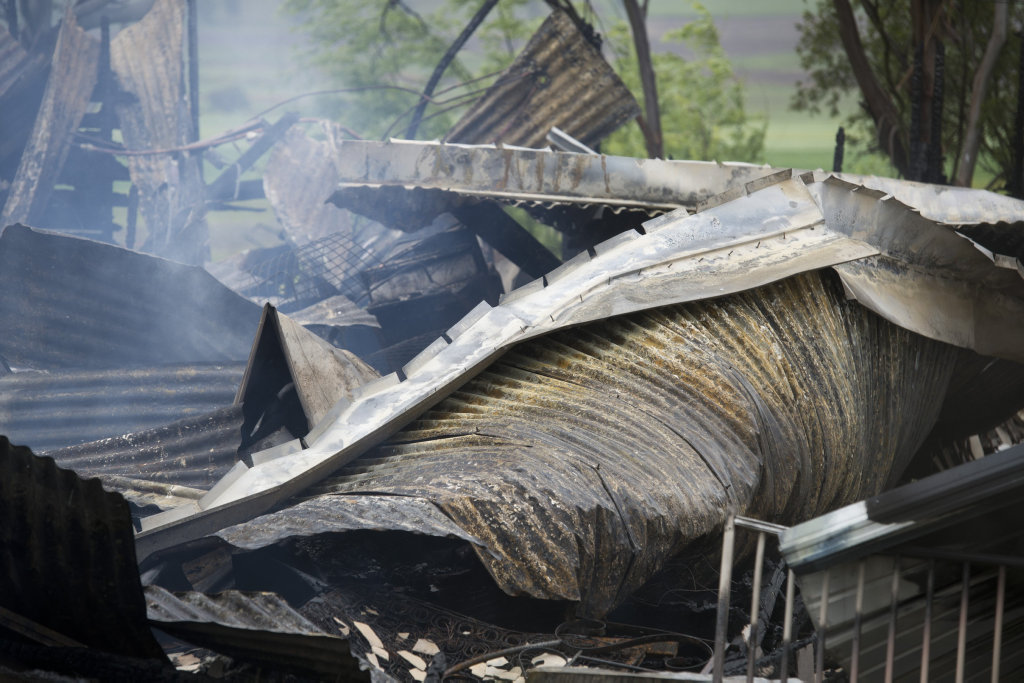 A house on Savage Rd, Cambooya has been completely destroyed by fire. A house on Savage Rd, Cambooya has been completely destroyed by fire.