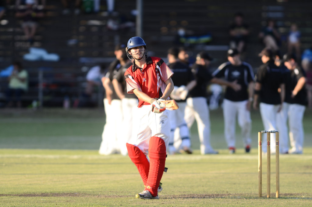South Services captain Brendan Cleaver waits for his next batting partner post dismissal in the CRCA Cleavers Mechanical 30-over Night Cricket match between South Services and GDSC Easts at McKittrick Park on Wednesday, 20th of January, 2016.Photo Bill North / Daily Examiner South Services captain Brendan Cleaver waits for his next batting partner post dismissal in the CRCA Cleavers Mechanical 30-over Night Cricket match between South Services and GDSC Easts at McKittrick Park on Wednesday, 20th of January, 2016.Photo Bill North / Daily Examiner