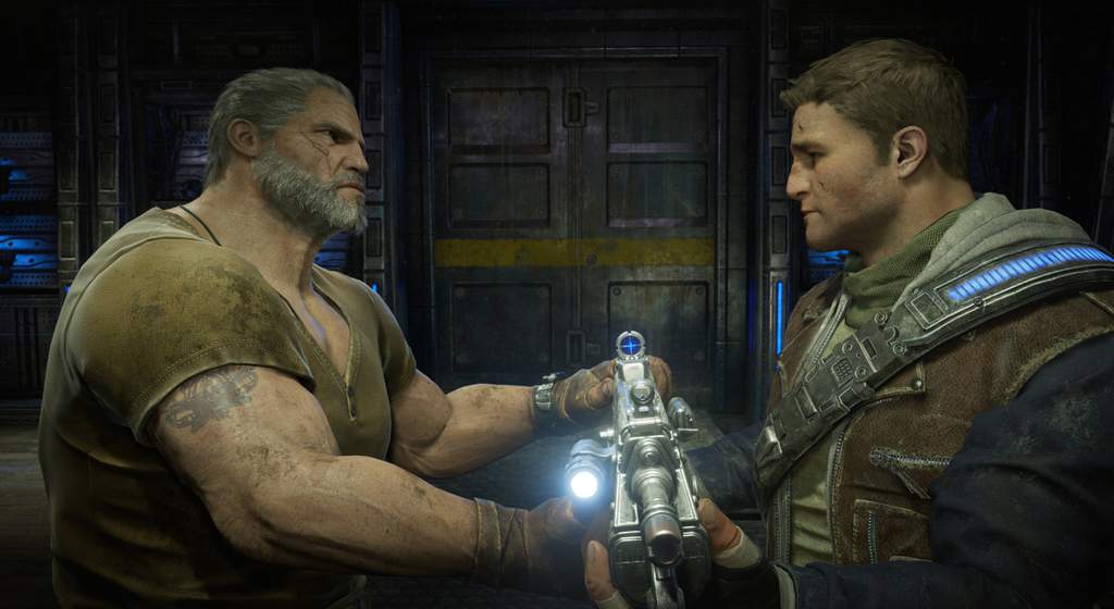 Father and son team up in Gears of War 4. Father and son team up in Gears of War 4.