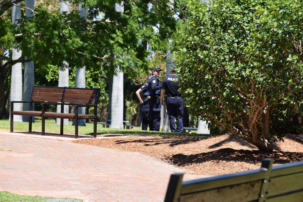 Police search for suspects after a stolen car was found near the Rockhampton Botanic Gardens. Police search for suspects after a stolen car was found near the Rockhampton Botanic Gardens.