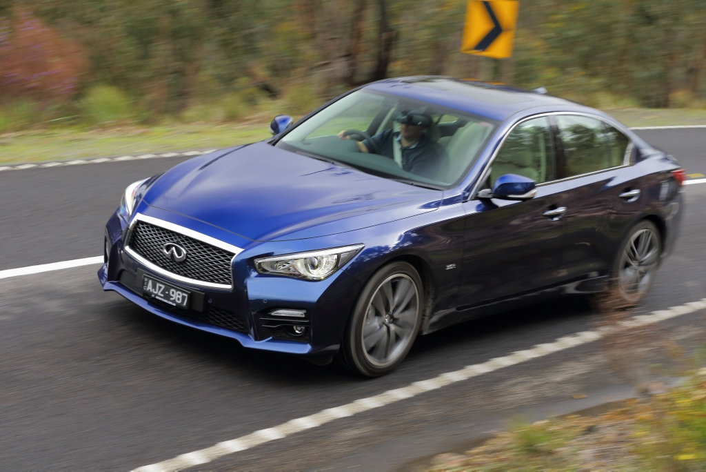 WEAPON OF CHOICE: Infiniti introduces a new rear-wheel drive performance player with its 298kW Q50 3.0tt Red Sport. WEAPON OF CHOICE: Infiniti introduces a new rear-wheel drive performance player with its 298kW Q50 3.0tt Red Sport.