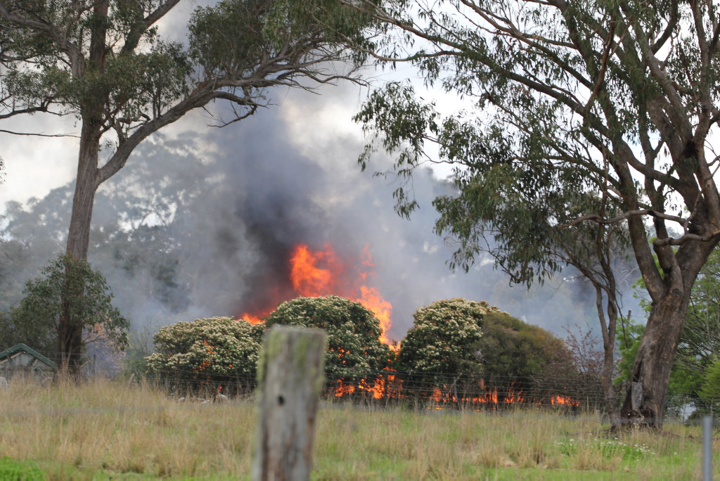 A house on Eukey Rd was devastated by fire on Wednesday, October 12. A house on Eukey Rd was devastated by fire on Wednesday, October 12.