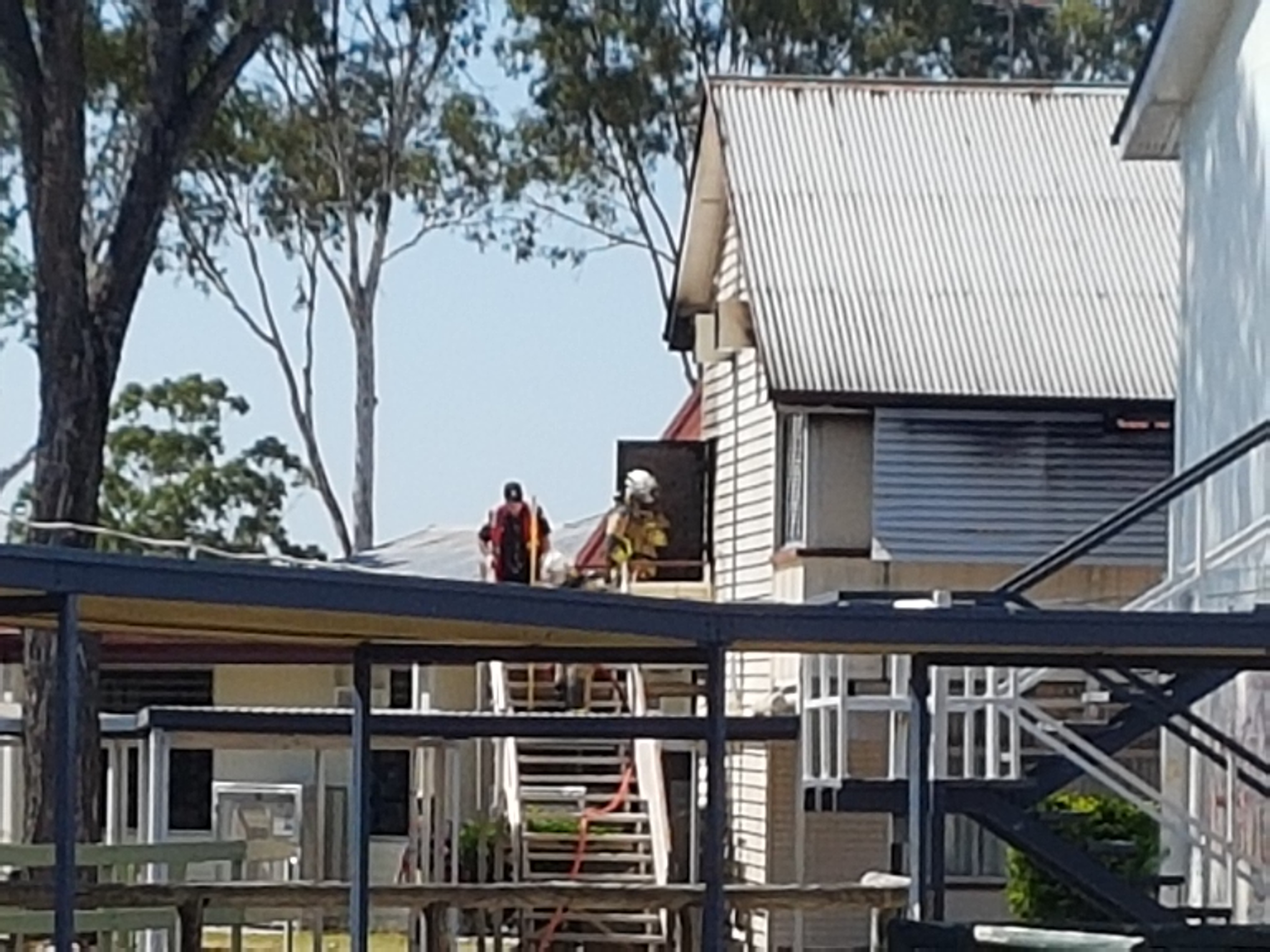 A fire has completely destroyed the C Block building at Biloela State High School. A fire has completely destroyed the C Block building at Biloela State High School.